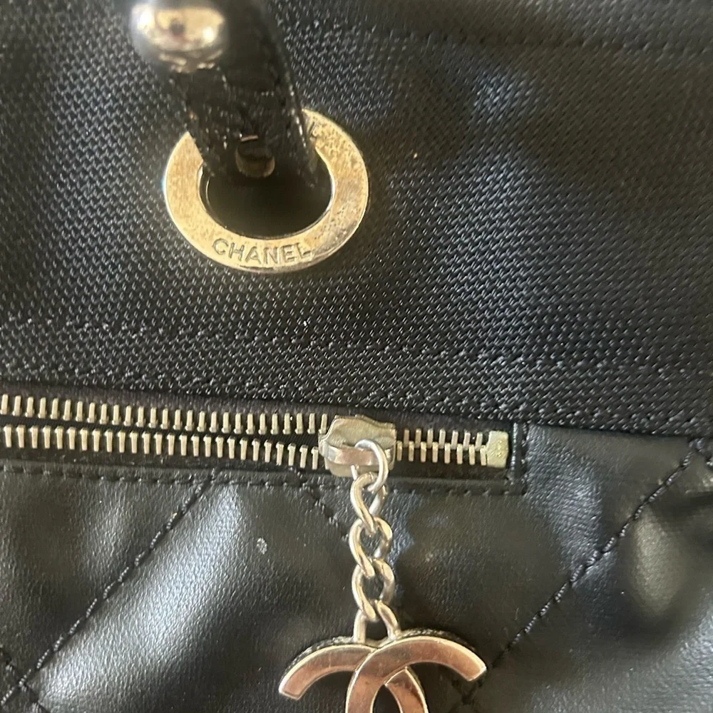 Chanel Paris-biarritz Large Black Quilted Leather Tote Bag AUTHENTIC